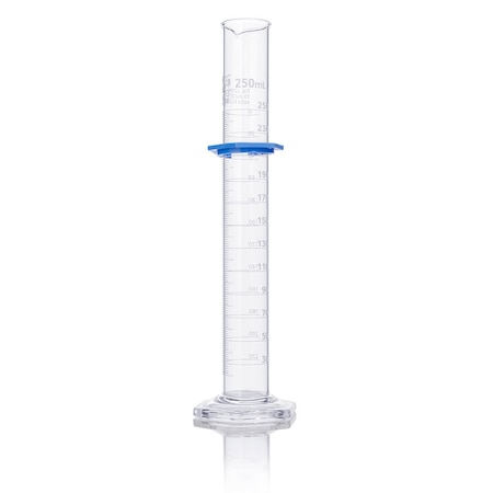 Cylinder, Graduated, Globe Glass, 250mL, Class B, To Deliver (TD), Dual Grads, ASTM E1272, 2/Box