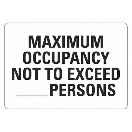 MAXIMUM OCCUPANCY NOT TO EXCEED PERSONS, 10 in W x 7 in H, Non-PVC Polymer, LCU1-0151-ED_10x7