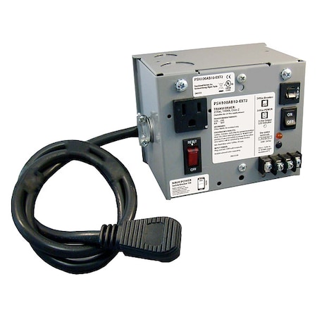 Class 2 Transformer, 100 VA, NEMA 1, 24V AC, 120V AC