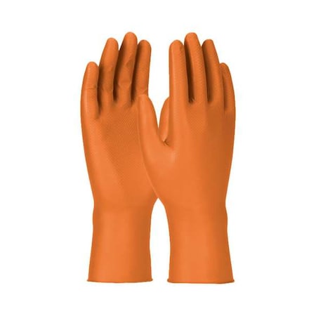 Grippaz Engage, Disposable Gloves, 7 mil Palm, Nitrile, Powder-Free, XL ( 10 ), 50 PK, Orange