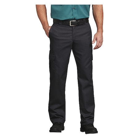 Men's Work Pants, L/XL, Black, 65% Polyester/35% Cotton Twill