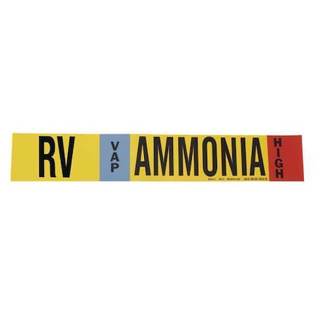 Ammonia Pipe Marker,RV,3/4 to 2-1/2In