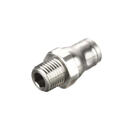 Fitting, Straight, Brass, Push-Fit 3/8 in, MNPT 1/8 in
