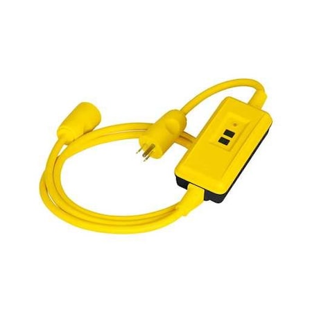 Circuit Guard Extra Heavy Duty Portable GFCI Line Cord with Manual Set, 15A, 120V AC, 6', Black