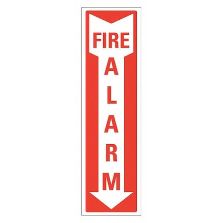 Fire Sign, 14 in Height, 4 in Width, Reflective Sheeting, Horizontal Rectangle, English