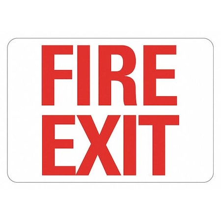Fire Sign, 7 in Height, 10 in Width, Plastic, Vertical Rectangle, English