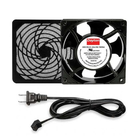 Square Axial Fan Kit, 120V AC, Cast Aluminum, 4 3/4 in W.