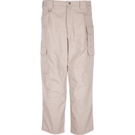 Men's Tactical Pants, 34 in, TDU Khaki, PTFE Treated 65%/35% Poly Cotton/Ripstop