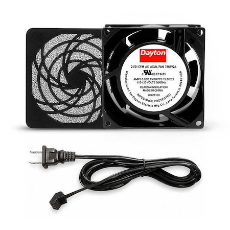 Square Axial Fan Kit, 120V AC, Cast Aluminum, 3 5/8 in W.