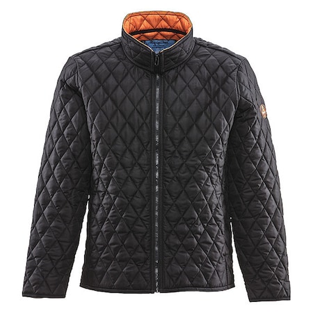 Unisex Insulated Jacket, Polyester, Zipper, Black, 3XL