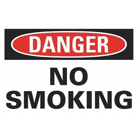 No Smoking Sign, 7" H, 10" W, Non-PVC Polymer, Vertical Rectangle, English, U1-1025-ED_10x7