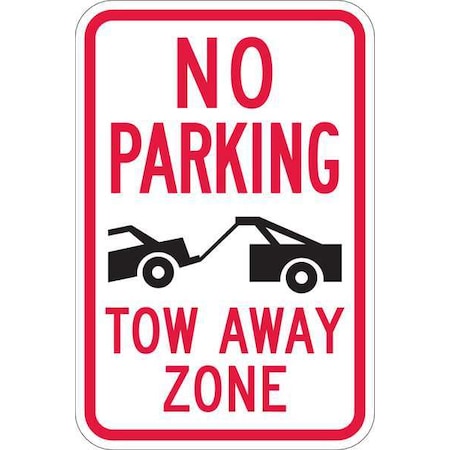 Tow Zone No Parking Sign,18" x 12, T1-1052-EG_12x18