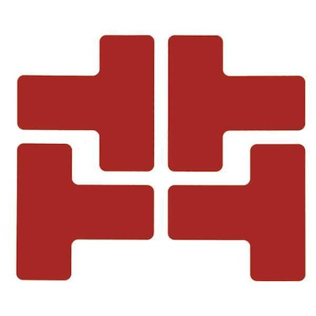 Floor Marking Tape, Polyester, Solid, Red, 2 in W., 8 mil Thickness, 20 PK