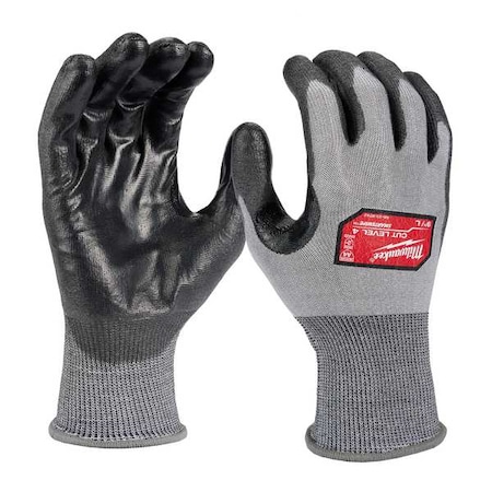 Cut-Resistant Coated Gloves, Cut Level A4 ,Dipped ,Polyurethane ,Smooth ,2XL 12 PK