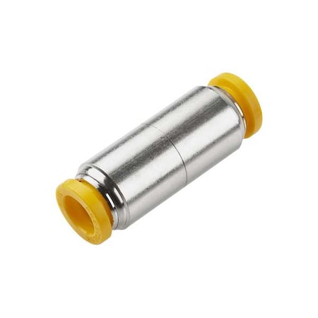 Metric Metal Push-to-Connect Fitting, Brass, Silver