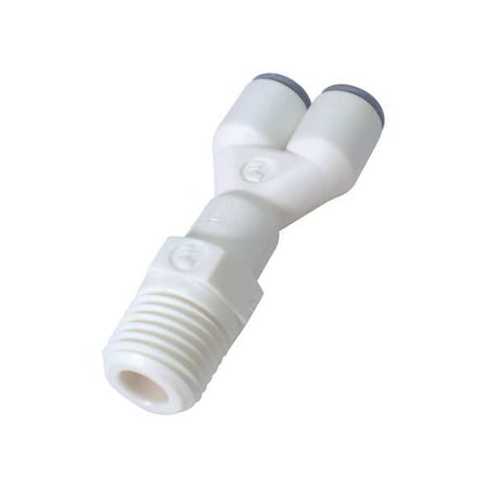 Fractional Plastic Push-to-Connect Fitting, Polymer, White