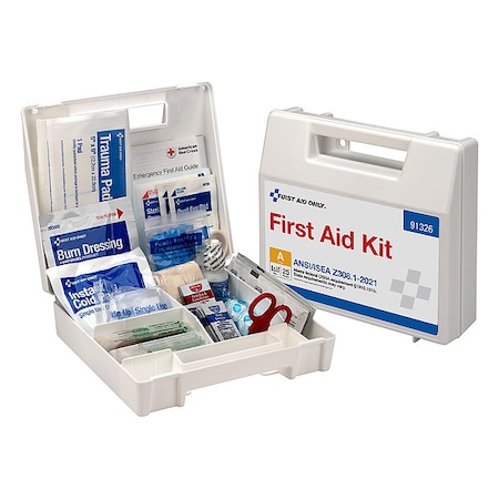 First Aid Kit and Housing, Plastic 94 Components, 25 People Served