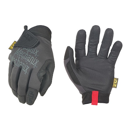Mechanics Gloves, Polyester, Spandex Back, Not Tested Abrasion Level, Black/Gray, 10