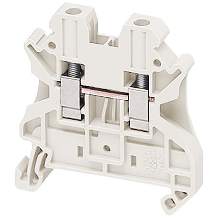 Terminal Block, Pass-Through, 1 Pole, 30 A, 1,000 V AC, 10 AWG, Screw Termination, White