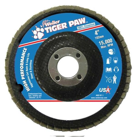 Abrasive Flap Disc, Medium, 4in., Phenolic