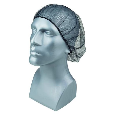 Hairnet, Polyester, 24 in Dia., Black, L, 100 PK