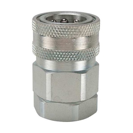 Hydraulic Quick Connect Hose Coupling, Steel Body, Sleeve Lock, 3/4"-14 Thread Size, H Series