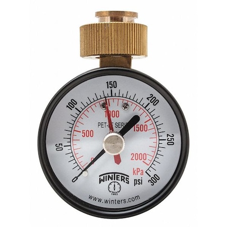 Max Pointer Test Gauge,2.5 in.,0-300psi