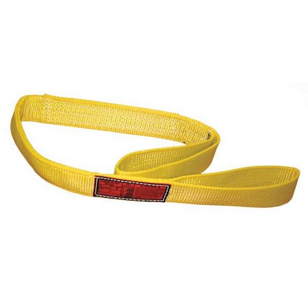 Synthetic Web Sling, Type 3, 12 ft L, 2 in W, Nylon, Yellow