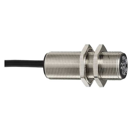 Cylindrical, Inductive Proximity Sensor, 18 mm Dia., Brass, 2 m, Bare Wire, 2 Wires, Shielded