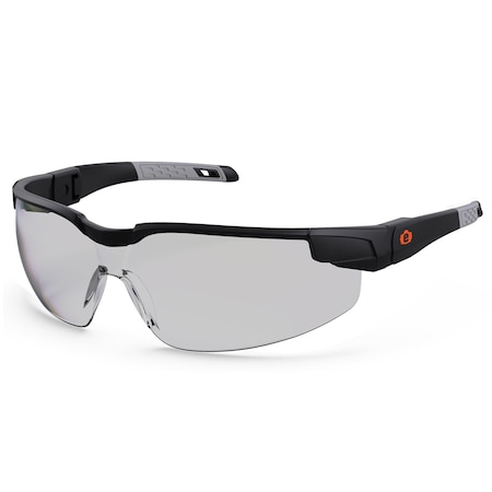 DELLENGER, Safety Glasses, Anti-Fog, Matte Black Frame, Half-Frame