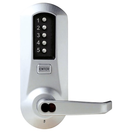 Mortise Combination Lever Lock, No Deadbolt, 6/7-Pin SFIC Prep, Less Core, Satin Chrome