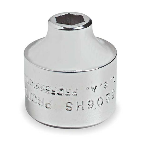 3/8 in Drive, 11/16" SAE, Socket, 6 Points,  Steel, Chrome, 11/16 in