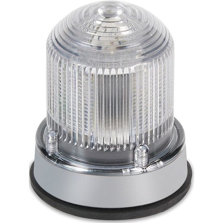 Warning Light, Amber, Green, Red, (6) LED, 120V AC, 65, 120, 240 FPM, 3 1/4 in Dia., Panel/Conduit