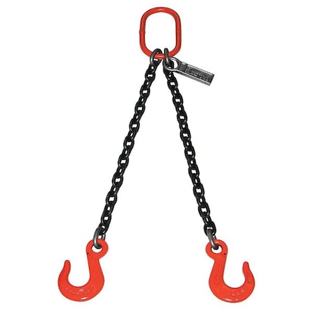 Chain Sling,Dbl Leg,7400 lb,9/32 In,3 ft