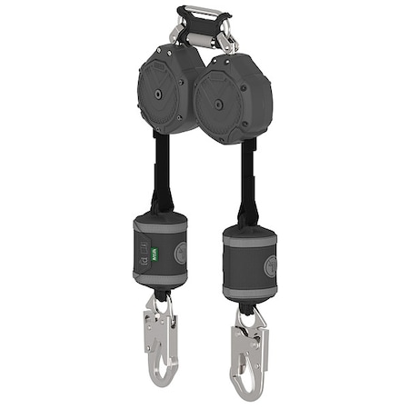 V-SHOCK Personal Fall Limiter Self-Retracting Lifeline, 6 ft. Length, Quick-Connect, Aluminum