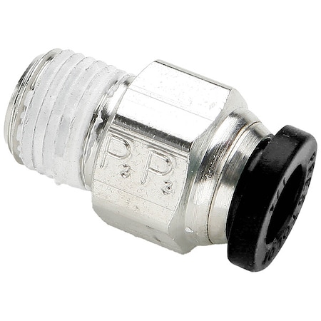 Push-to-Connect Fitting, Brass, Silver