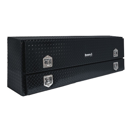 21x13x72 Inch Gloss Black Diamond Tread Aluminum Pick-Up Contractor With Lower Door