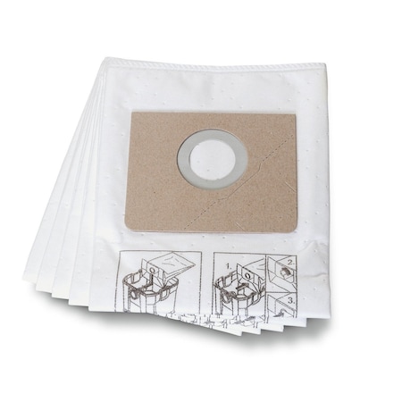 Vacuum Bag, Fits Fein Vacuum Brand, Fits Turbo I/Turbo I Set Vacuum Models, Dry, Fleece, 5 PK
