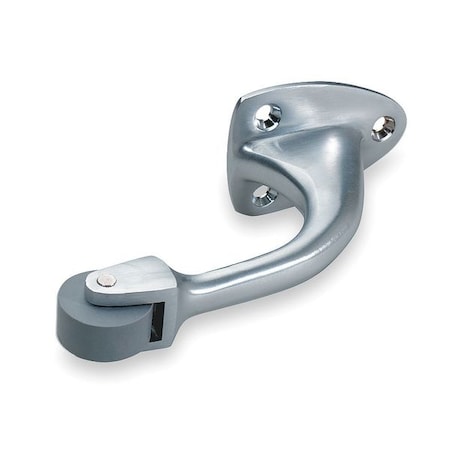 Curved Roller Stop, Solid Brass, Gray