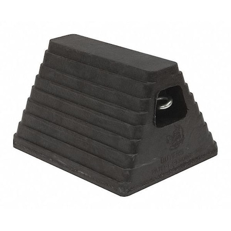 Heavy Duty Rubber Wheel Chock with Recessed Chain Eye 10x8x6 Inch