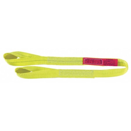 Web Sling, Type 4, 3 ft L, 1 in W, Polyester, Yellow