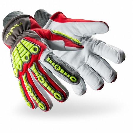Safety Glove,Grey/Hi-Vi/Red/White,3XL,PR