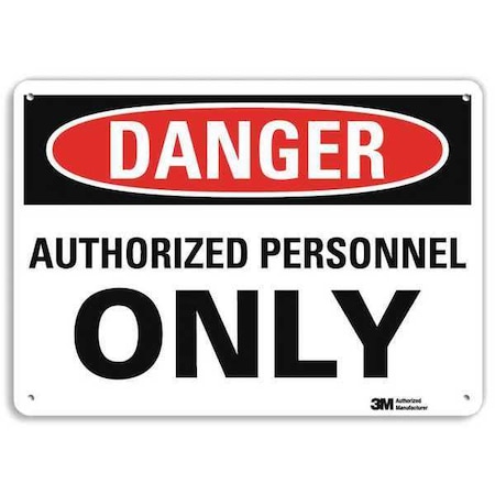 Danger Sign, 10 in H, 14 in W, Aluminum, Horizontal Rectangle, English, U1-1042-RA_14X10