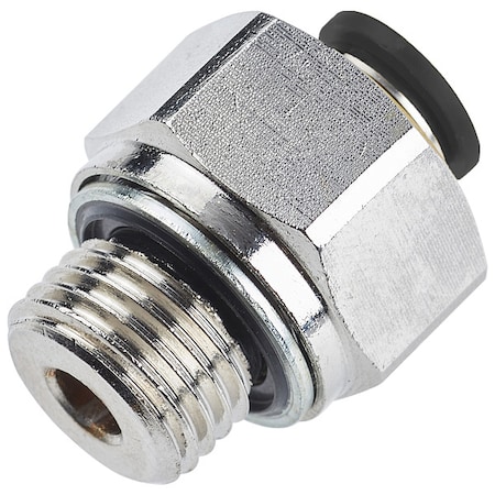 Push-to-Connect Fitting, Brass, Silver