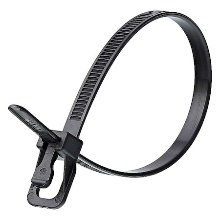 Cable Tie, 14 in L, 3.42 in Max Bundle Dia., Black, Nylon 6/6, 50 lb Strength, 100 PK
