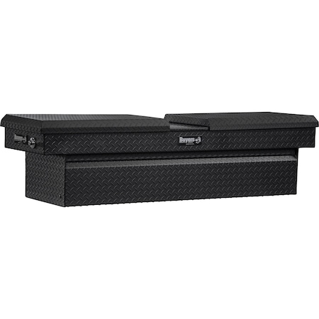 18x20x71 Inch Textured Matte Black Diamond Tread Aluminum Gull Wing Truck Box