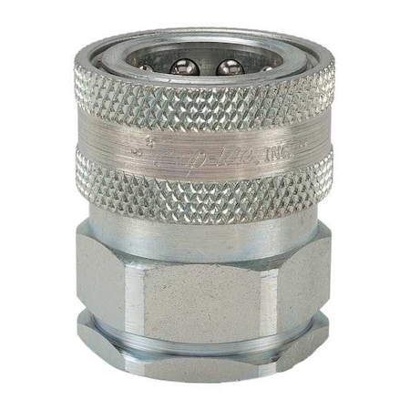 Hydraulic Quick Connect Hose Coupling, Steel Body, Sleeve Lock, 2"-11-1/2 Thread Size, H Series