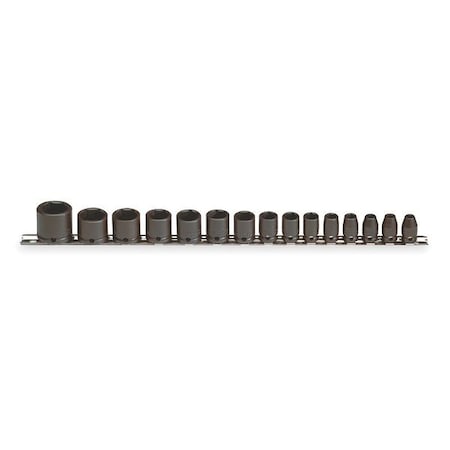 3/8" Drive Impact Socket Set, SAE, 15 pcs