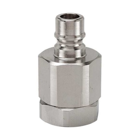 Hydraulic Quick Connect Hose Coupling, 316 Stainless Steel Body, Ball Lock, 1/4"-18 Thread Size