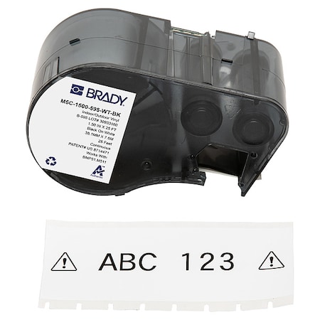 Label/Ribbon Cartridge, White, 1-1/2 in W